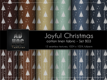 AD HOC - JOYFUL CHRISTMAS - Set B03 - Cotton Linen Fabric (christmas tree & stripes)