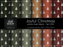 AD HOC - JOYFUL CHRISTMAS - Set C03 - Cotton Linen Fabric (christmas tree & stripes)