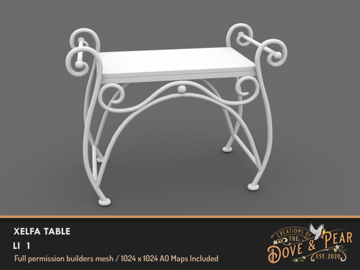 Dove & Pear for Builders - Xelfa Table 