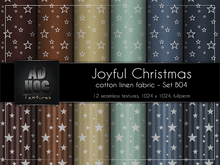 AD HOC - JOYFUL CHRISTMAS - Set B04 - Cotton Linen Fabric (stars & stripes)