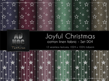 AD HOC - JOYFUL CHRISTMAS - Set D04 - Cotton Linen Fabric (stars & stripes)