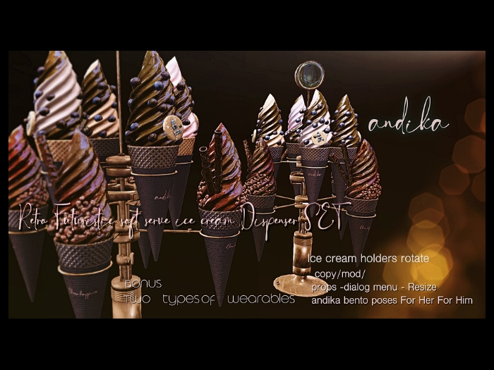 wear/andika Retro Futuristic soft serve ice cream Dispenser SET