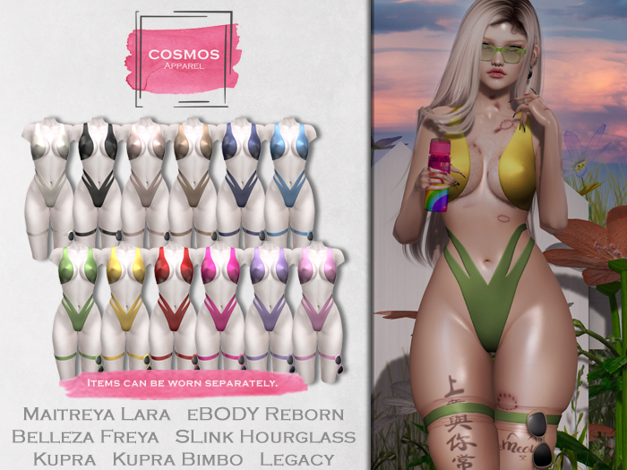 [COSMOS] Leslie Bikini Set Silk / 12 Colors Fatpack Demo