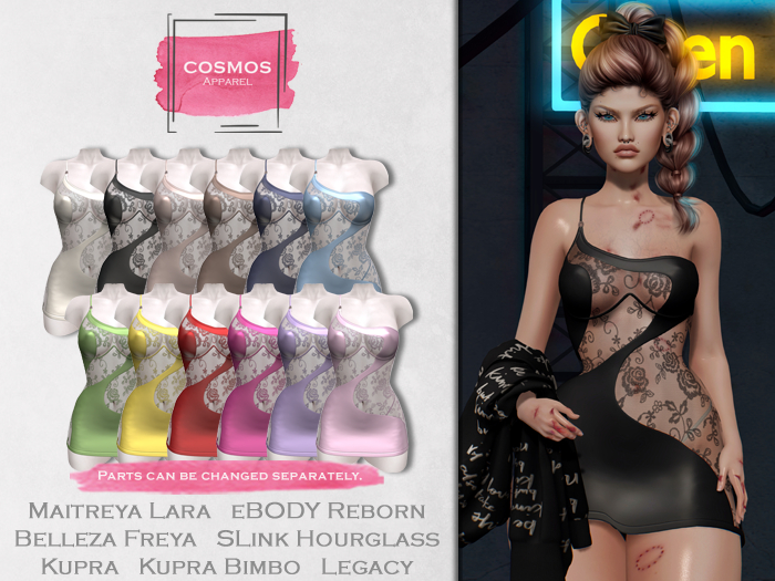 [COSMOS] Lynn Cutout Bodycon Dress Rose / 12 Colors Demo