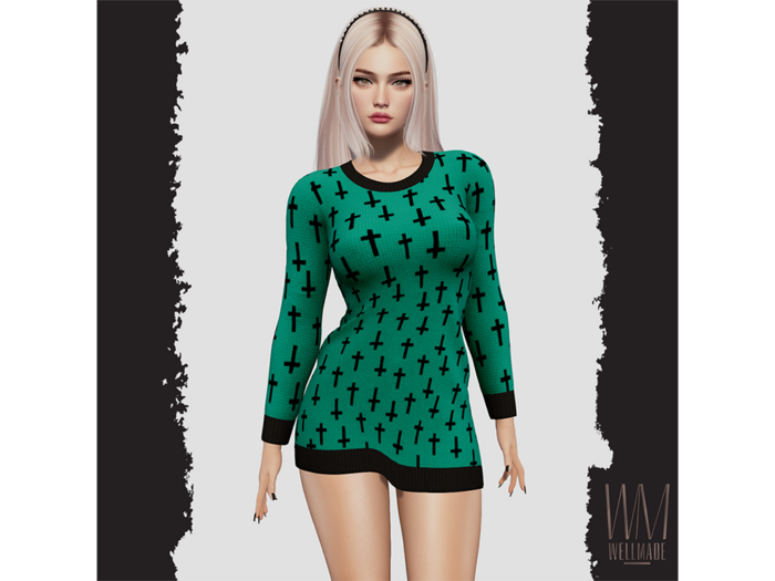 [WellMade] Mimi Dress Green