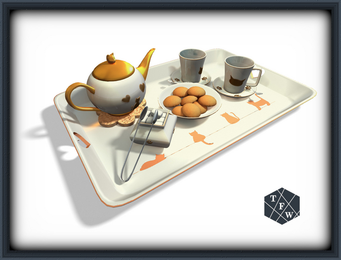 [TFW] Kitty Tea Tray in mesh