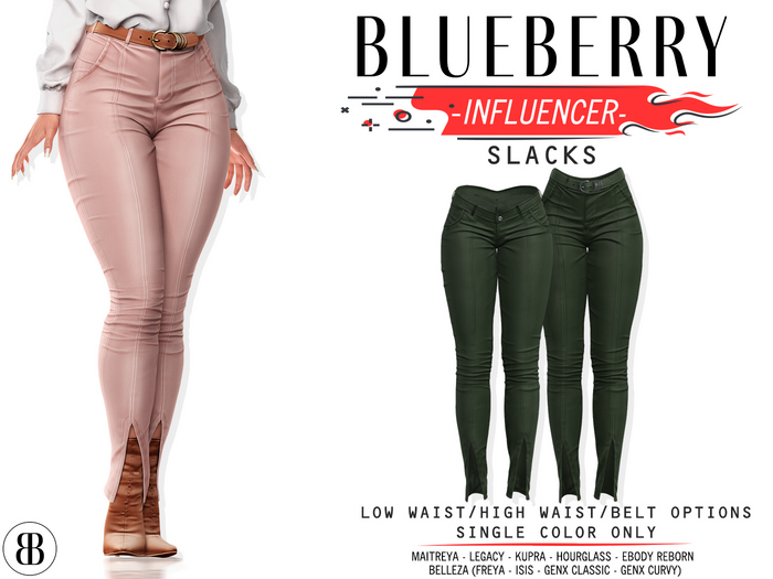 Blueberry - Influencer - Split Front - Slacks - {Extra 7}