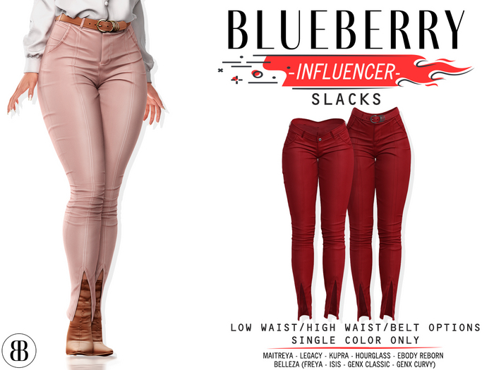 Blueberry - Influencer - Split Front - Slacks - {Extra 9}