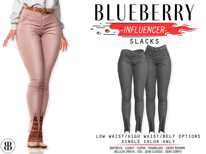 Blueberry - Influencer - Split Front - Slacks - {Extra 8}