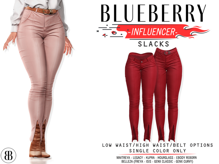 Blueberry - Influencer - Split Front - Slacks -{Extra 3}