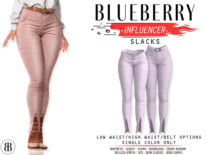 Blueberry - Influencer - Split Front - Slacks -{Extra 10}