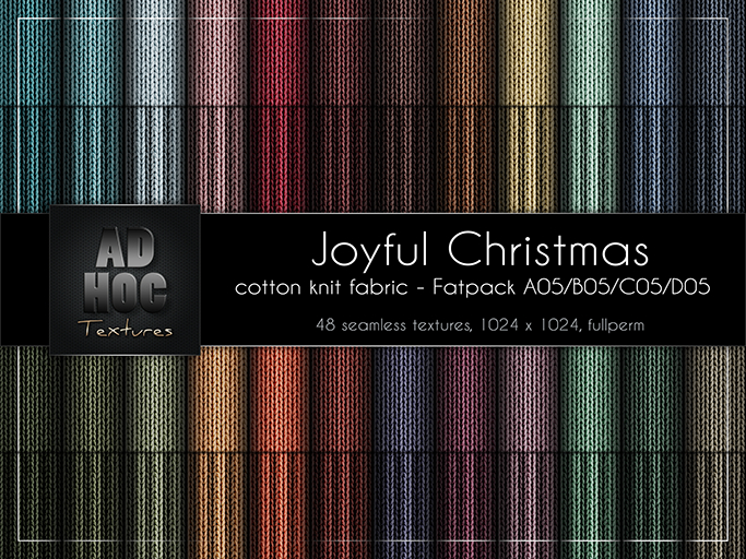 AD HOC - JOYFUL CHRISTMAS - Fatpack A05-B05-C05-D05 - Cotton Knit Wool Fabric (solids & stripes)