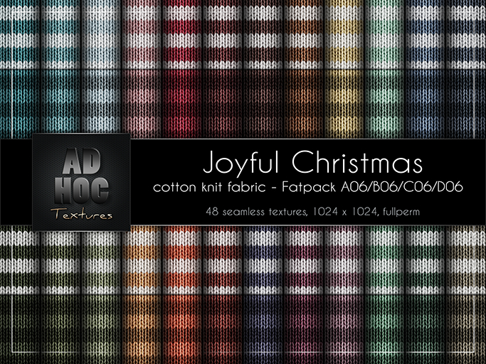 AD HOC - JOYFUL CHRISTMAS - Fatpack A06-B06-C06-D06 - Cotton Knit Wool Fabric (stripes)
