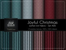 AD HOC - JOYFUL CHRISTMAS - Set A05 - Cotton Knit Wool Fabric (solids & stripes)