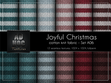 AD HOC - JOYFUL CHRISTMAS - Set A06 - Cotton Knit Wool Fabric (stripes)