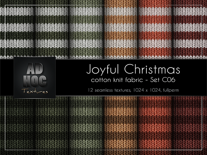 AD HOC - JOYFUL CHRISTMAS - Set C06 - Cotton Knit Wool Fabric (stripes)