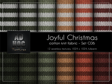 AD HOC - JOYFUL CHRISTMAS - Set C06 - Cotton Knit Wool Fabric (stripes)