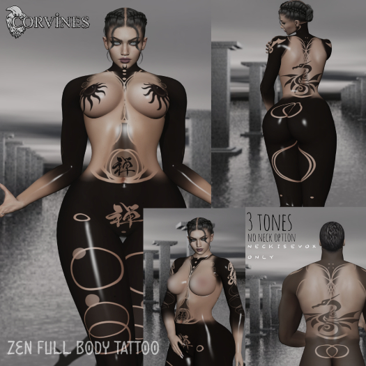 ~Corvines~Zen Full Body Tattoo Updated~