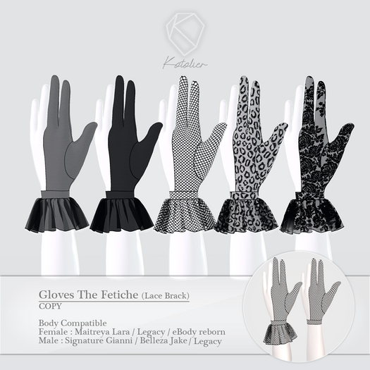 Kotolier . Gloves The Fetiche - Lace Black