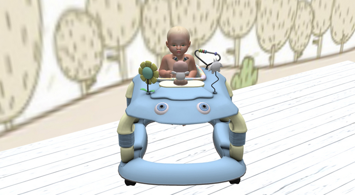 {BB} Learning walker (Blue) -Zooby Newborn Animesh