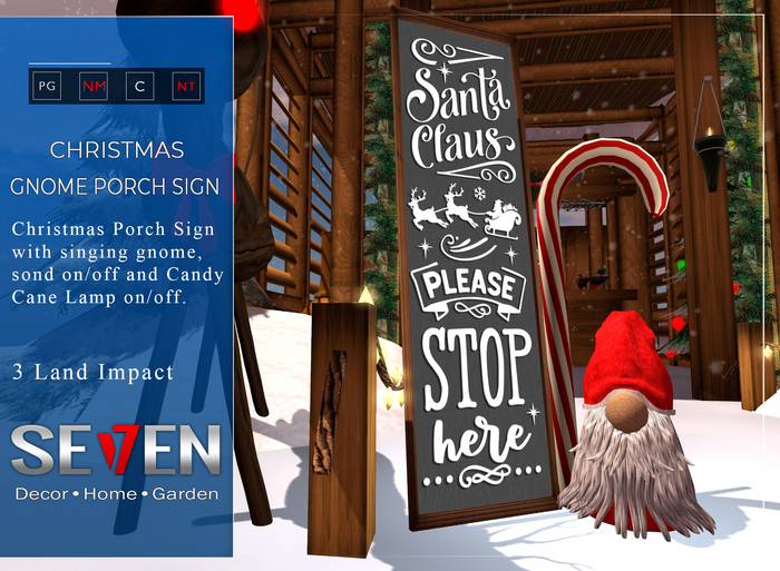 SE7EN - Gnome Porch Sign
