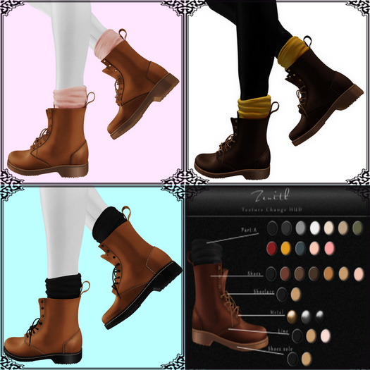 =Zenith=Vintage Leather Boots with Socks (Maitreya) - RARE