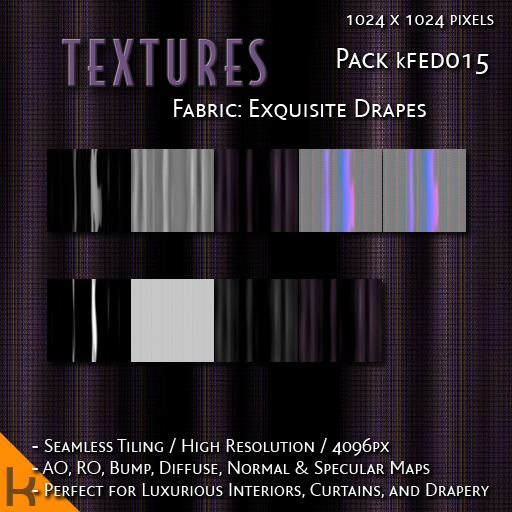 Second Life Marketplace - [kFED015] 1024px Seamless Royal Purple ...