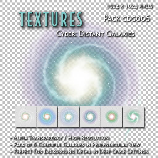Second Life Marketplace - [CDG006] 6 1024px Transparent Spiral Galaxy ...