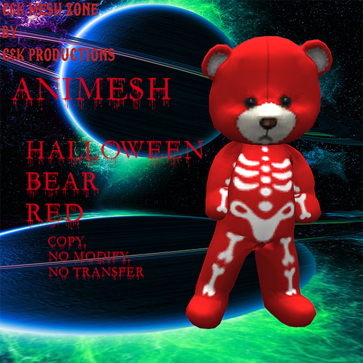 halloween bear red