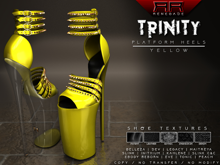 [Renegade] Trinity Platform Heels - Yellow