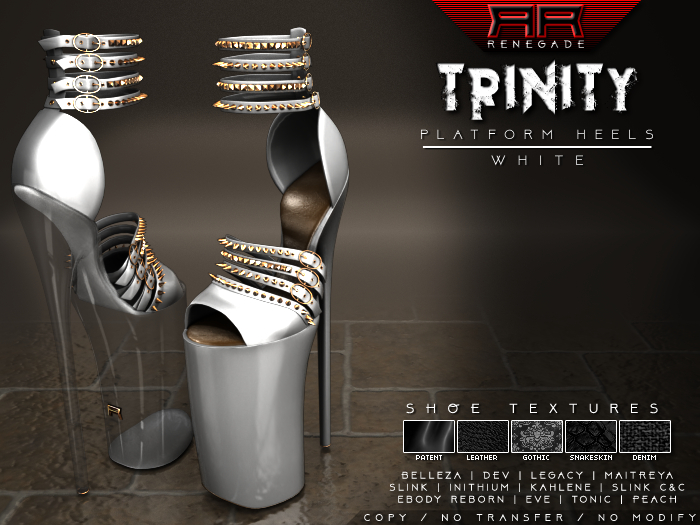 [Renegade] Trinity Platform Heels - White