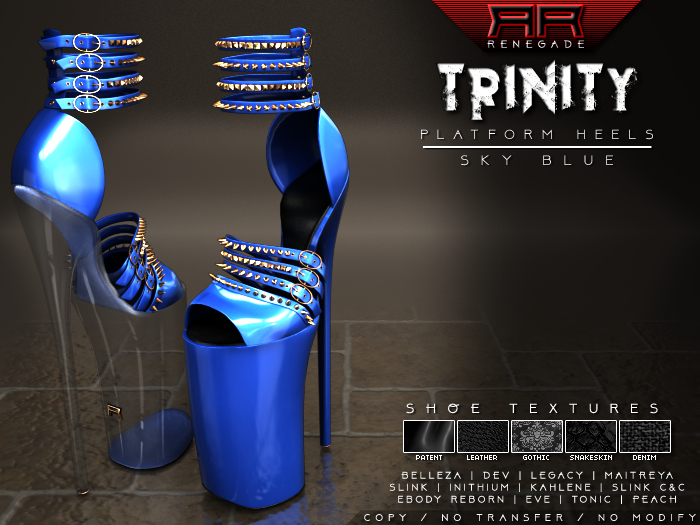 [Renegade] Trinity Platform Heels - Sky Blue