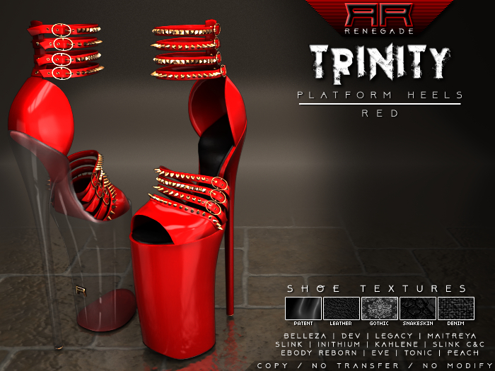 [Renegade] Trinity Platform Heels - Red