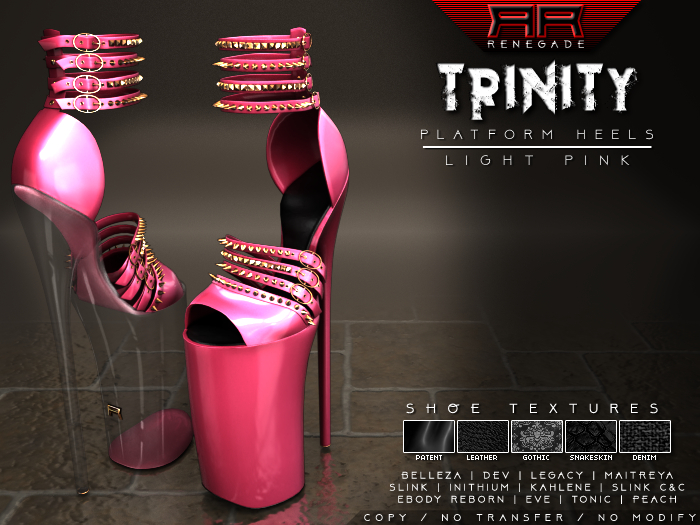 [Renegade] Trinity Platform Heels - Light Pink