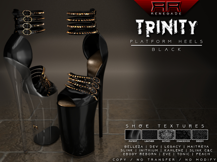 [Renegade] Trinity Platform Heels - Black