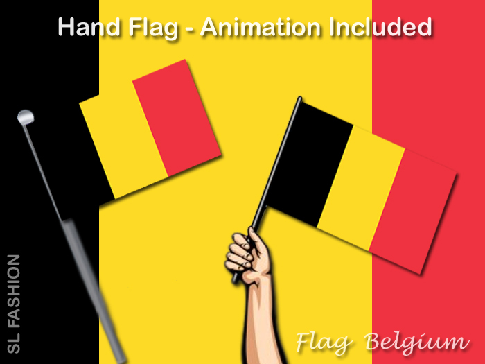 Flag Belgium - Hand Flag - Animation Included