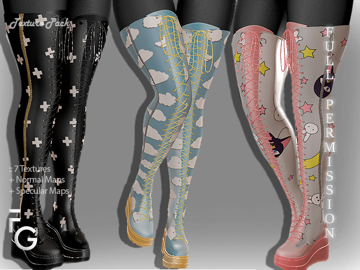 .Fragile. 7 GIFT Textures for MM Full Perm Boots