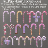 * Full Perm Mesh * Cute Candy Cane *