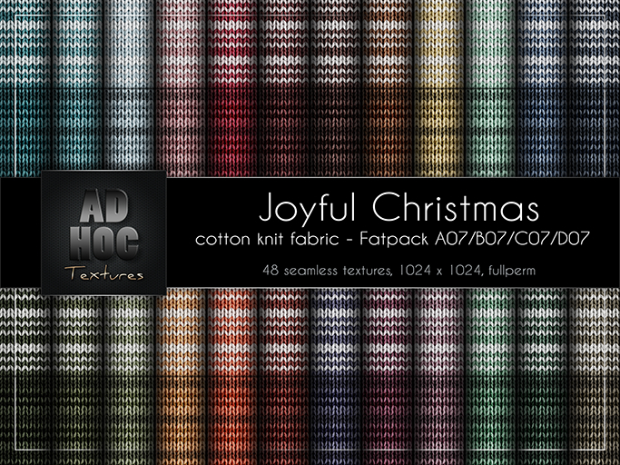 AD HOC - JOYFUL CHRISTMAS - Fatpack A07-B07-C07-D07 - Cotton Knit Wool Fabric (stripes)