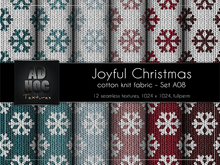 AD HOC - JOYFUL CHRISTMAS - Set A08 - Cotton Knit Wool Fabric (snowflakes)