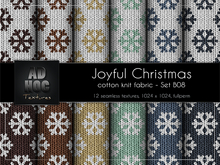 AD HOC - JOYFUL CHRISTMAS - Set B08 - Cotton Knit Wool Fabric (snowflakes)