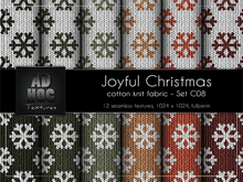 AD HOC - JOYFUL CHRISTMAS - Set C08 - Cotton Knit Wool Fabric (snowflakes)