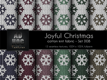 AD HOC - JOYFUL CHRISTMAS - Set D08 - Cotton Knit Wool Fabric (snowflakes)