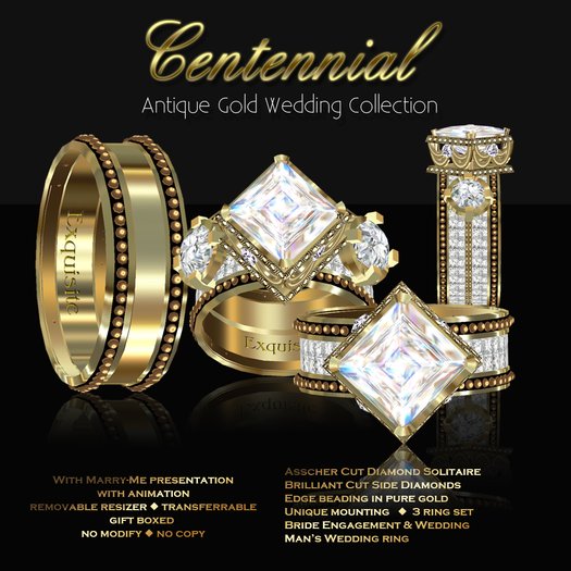 Exquisite Centennial Antique Gold Wedding Collection