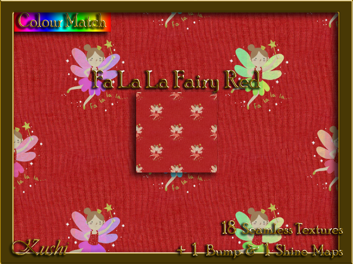 Fa La La Fairy Red Seamless Texture Set