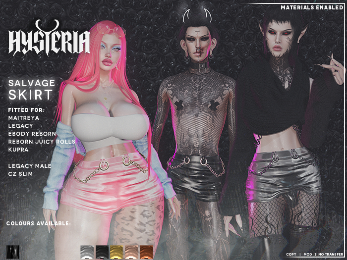 H! Salvage Skirt [BLACK LATEX]