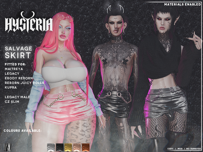 H! Salvage Skirt [GREY LATEX]