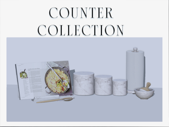[Canape] Kitchen Counter Collection White Marble 1