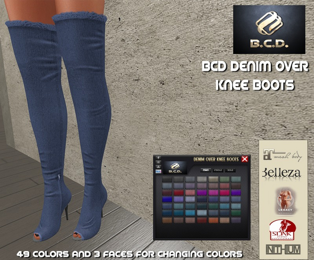 BCD Denim Over Knee Boots DEMO