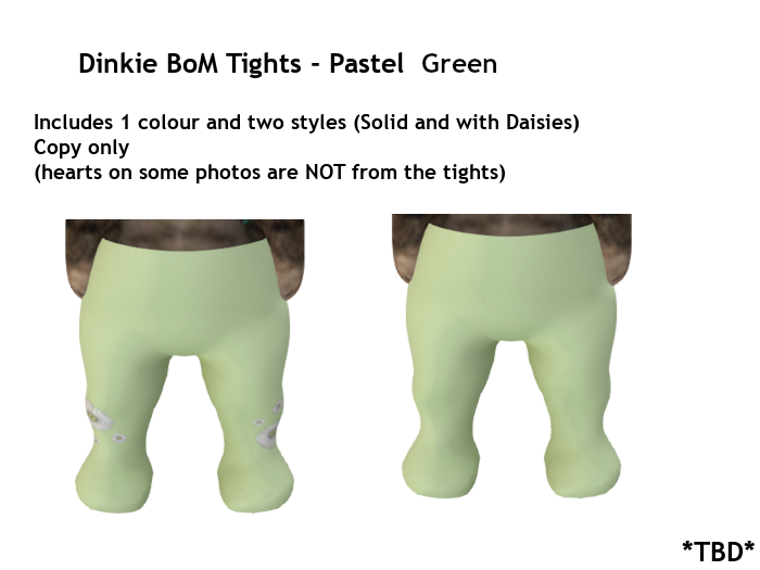 *TBD*Pastel tights pastel green - solid and with daisies